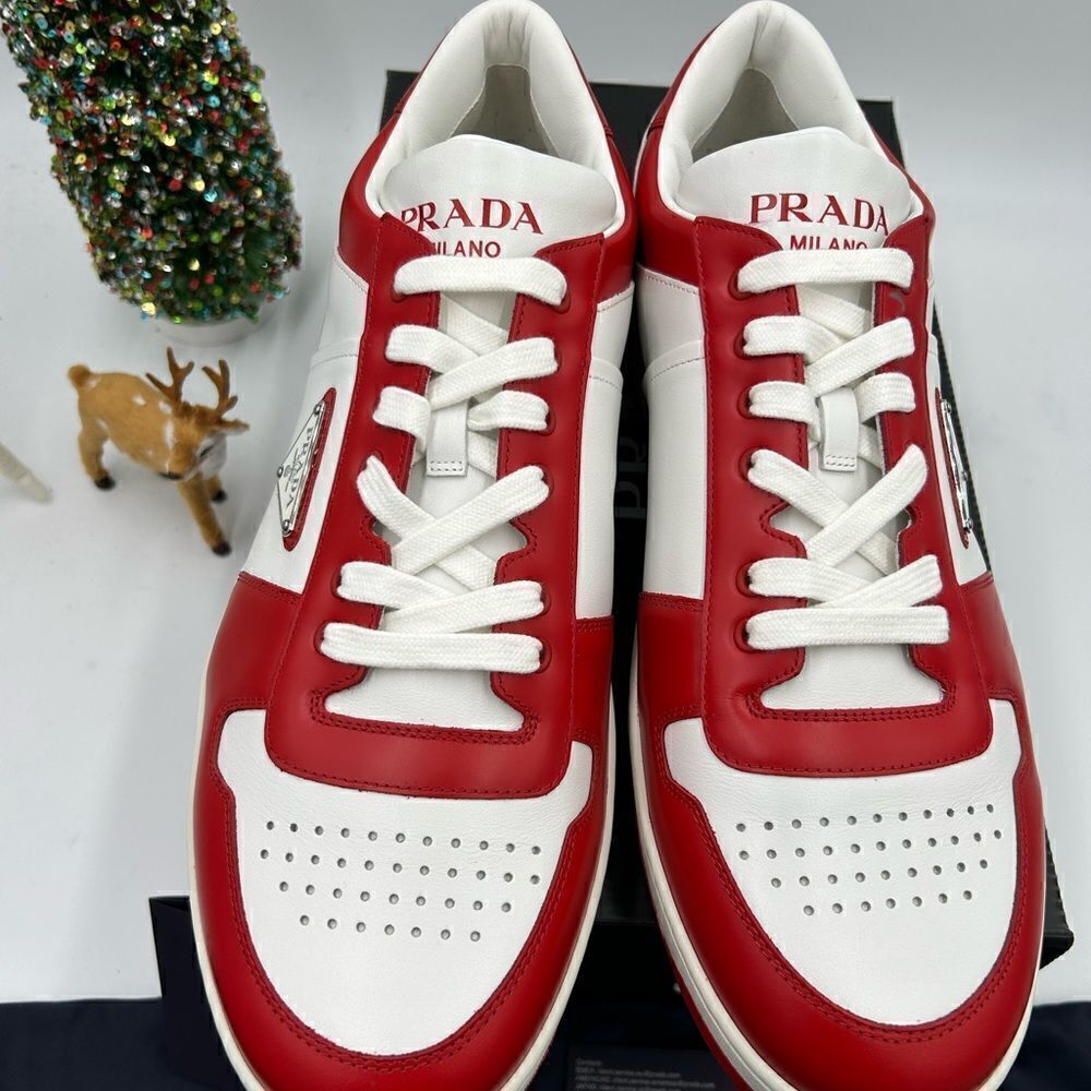 Men’s Prada downtown logo low top sneakers size 12.5 made in Italy - Picture 12 of 12